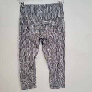 Lululemon Wunder Under Hi Rise Crop 21" Size 10 Luon Arrow Jacquard Battleship